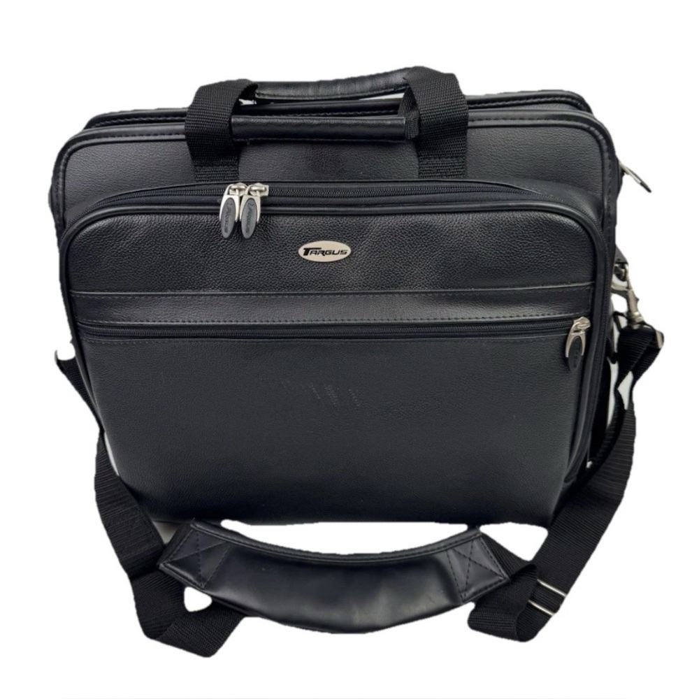 Targus Leather Notebook/Laptop Case Black W/Shoulder Strap Bag Handbag Work